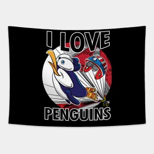 Penguin I Love Penguins Tapestry