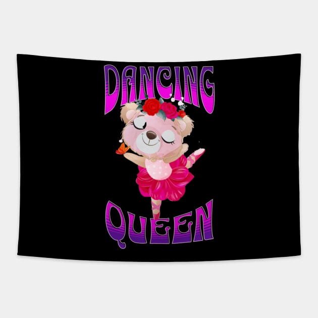 Dancing Queen Ballerina Bear Tapestry by RockReflections