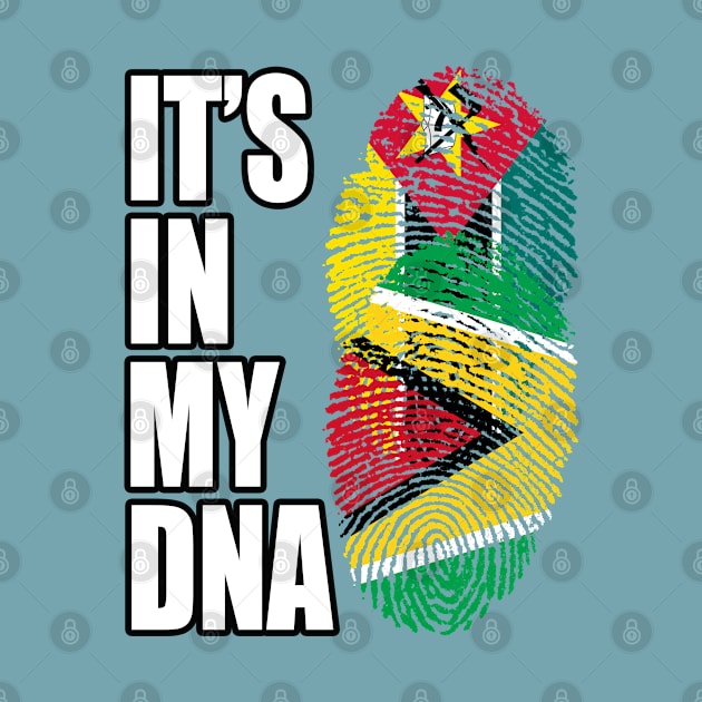 Guyanese And Mozambican Mix DNA Flag Heritage by Just Rep It!!