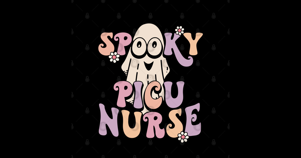 Retro Cute Spooky PICU Nurse Halloween - Spooky Picu Nurse - Posters