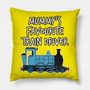 Mummy's Favourite Train Driver Kids Steam Engine (Blue) Pillow