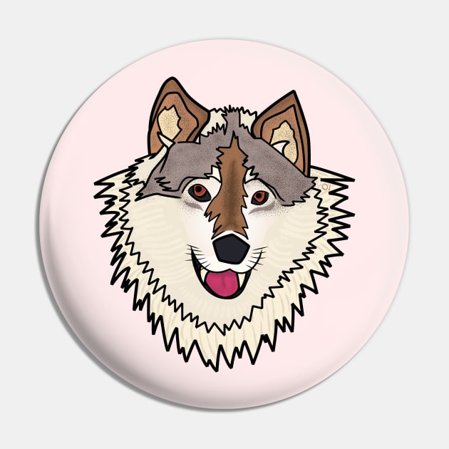 Smiley wolf Pin by onategraphics