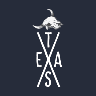 Cool Texas Cow Skull Cowboy Souvenir Typography USA Gift T-Shirt