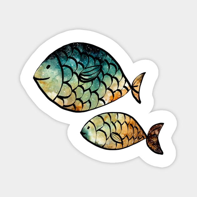 Watercolor Fishes Magnet by Cordata