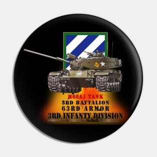 3rd Bn 63rd Armor - 3rd Inf Div - M60A1 Tank  X 300 Pin