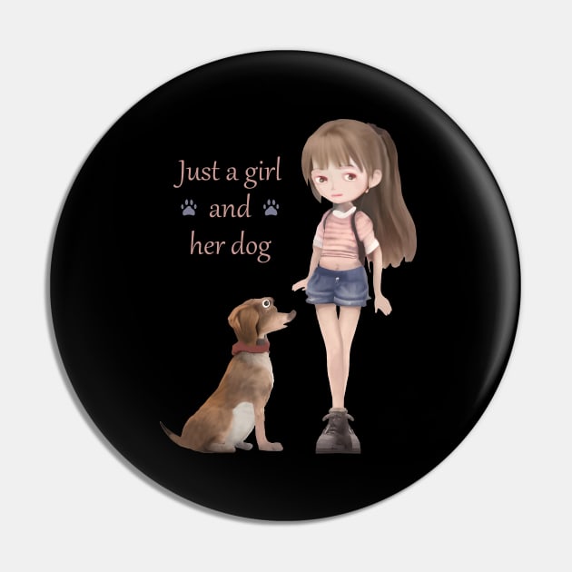 Downtown Girl And Her Dog Pin by ulunkz