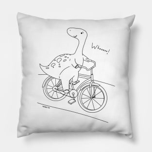 Dino on a Bike Pillow