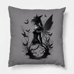 The Girl On The Shadows Pillow