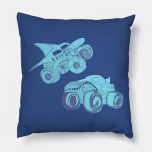 Monster Truck Stunts (blue version) Pillow