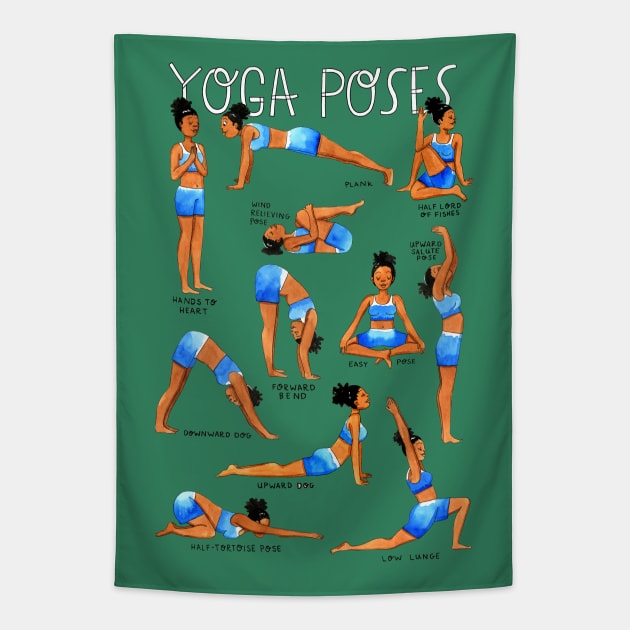 Yoga Tapestry by Coily And Cute