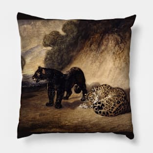 Two Leopards from Peru by Antoine-Louis Barye Pillow