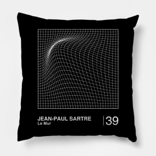 Jean-Paul Sartre / Minimalist Graphic Design Fan Artwork Pillow