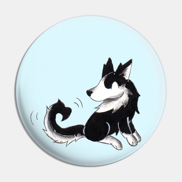 Husky Heart Pin by KristenOKeefeArt