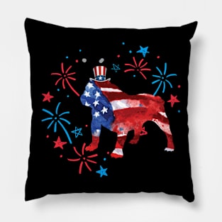 Bulldog Uncle Sam Hat 4Th Of July Pillow