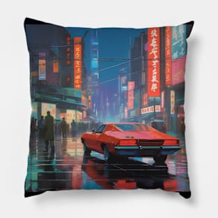 Neo Tokyo city aesthetic Pillow