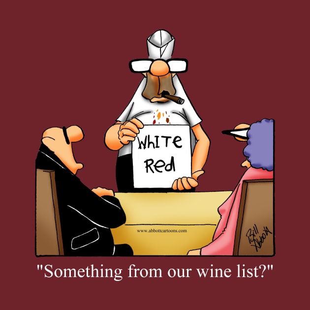 Funny Spectickles Wine List Cartoon Humor by abbottcartoons