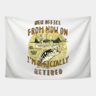 Fishing Retirement Adventure Outdoor Officially Retired Tapestry