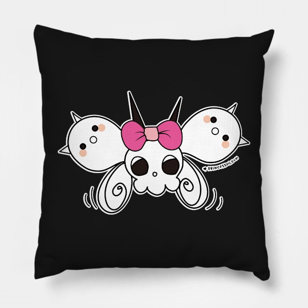 kawaii cute ghost cute skull, cute halloween Pillow by princessmi-com