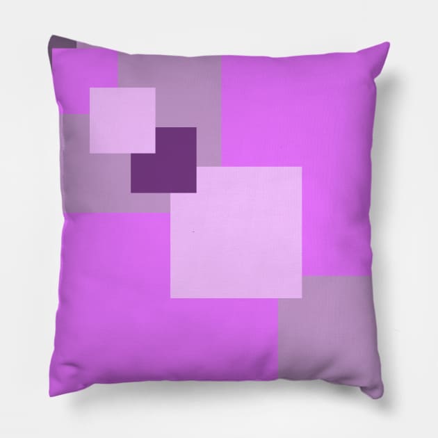 Purple squares Pillow by vixfx