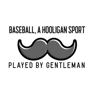 Funny Baseball And Moustache Design T-Shirt