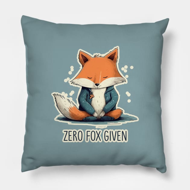 Zero Fox Given Funny Joke Print Pillow by Space Surfer 