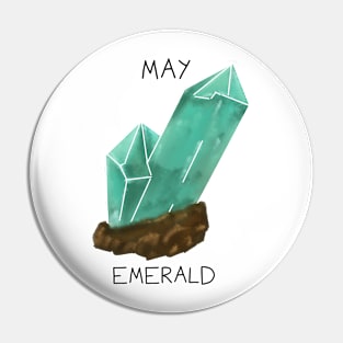 Emerald Crystal May Birthstone Pin