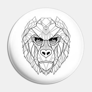 Geometric Gorilla Portrait: Angular Artistry Pin