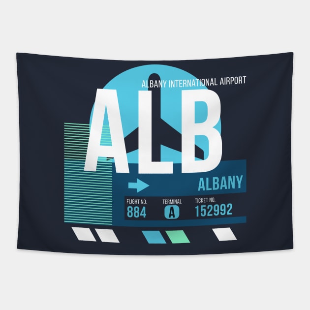 Albany (ALB) Airport // Sunset Baggage Tag Tapestry by Now Boarding