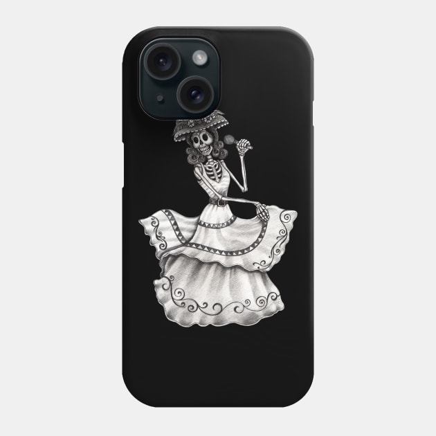 Sugar skull sing a song celebration day of the dead. Phone Case by Jiewsurreal