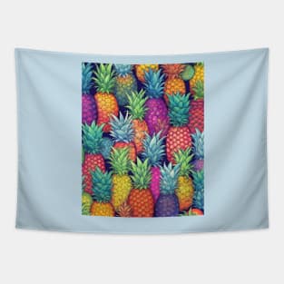 Vibrant Bright Pineapples Tapestry