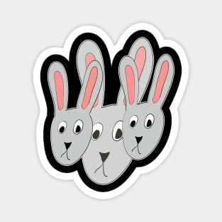 The Three Bunny Problem Magnet