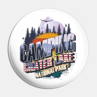 Camping Crater Lake National Park Vintage USA Best gift for campers Adventure gear Pin