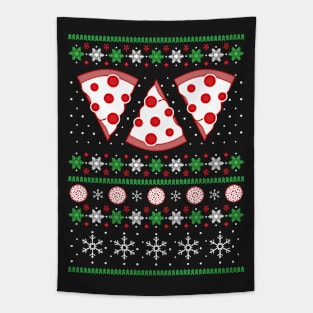 Ugly Christmas Pizza Tapestry