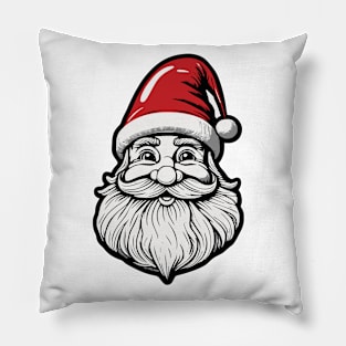 Santa Clause Ink sketch in a Sticker style Pillow