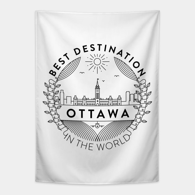 Ottawa Minimal Badge Design Tapestry by kursatunsal