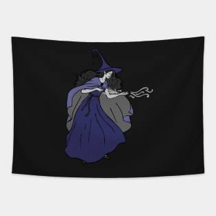 Witch casting spell Halloween Tapestry