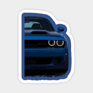 Aura of Power: Dodge Challenger Front Body Posterize Car Design for Teen Enthusiasts Magnet