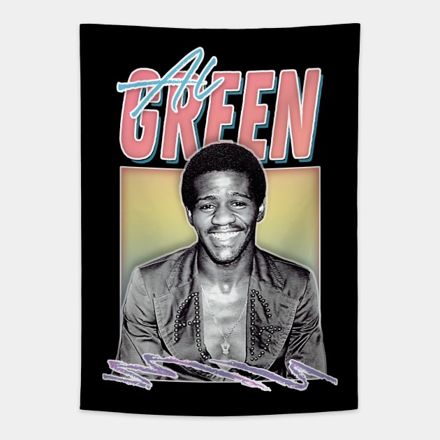 Al Green / Retro Aesthetic 70s Style Fan Design Tapestry by DankFutura