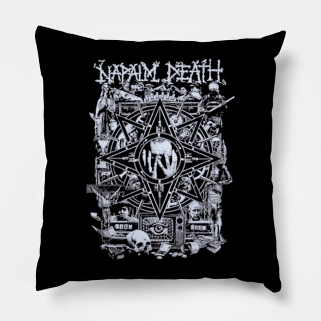 Napalm Death new 5 Pillow by Vidi MusiCartoon