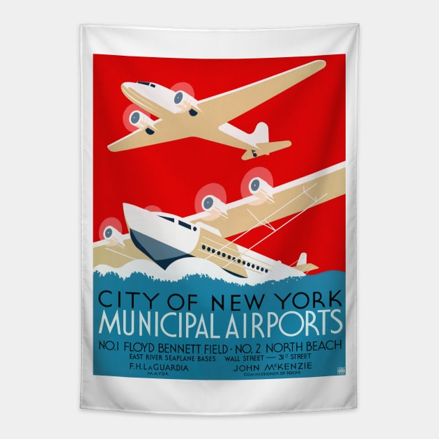 City of New York Municipal Airports, Floyd Bennett Field - North Beach Tapestry by rocketshipretro