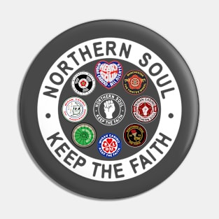 Northern Soul Keep The Faith 45 adaptor and patches Pin