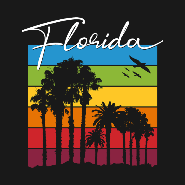 Florida Rainbow Palm Trees Vacation Souvenir by fizzyllama