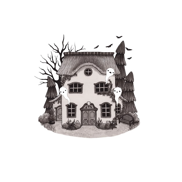 Haunted Cottage by Marcies Art Place