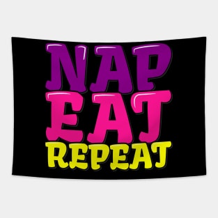 Funny Thanksgiving Nap Eat Repeat Tapestry