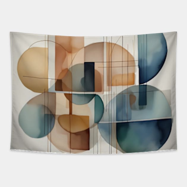 Harmony in Geometric Diversity: Aquarelle Edition. Tapestry by TSHub