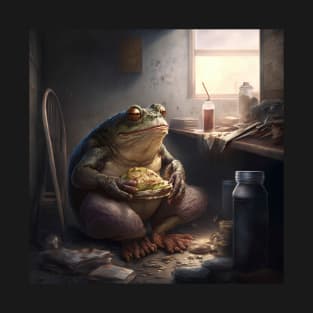 Frog Hobo Eating Dinner in a Dirty Room T-Shirt