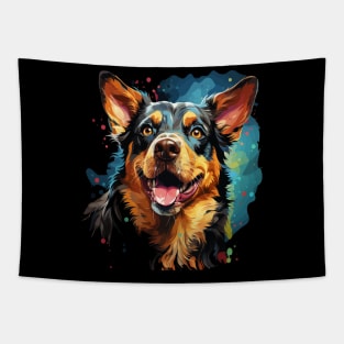 Australian Cattle Dog Rainbow Tapestry