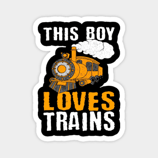 This Boy Loves Trains Magnet