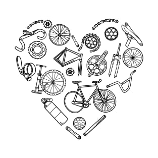 Bicycle Heart Bicycling T-Shirt