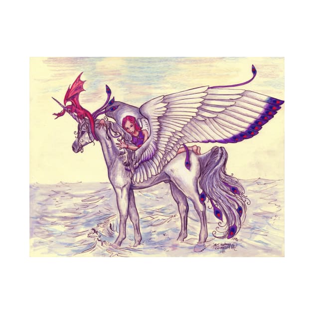 Angel and Winged unicorn by pegacorna